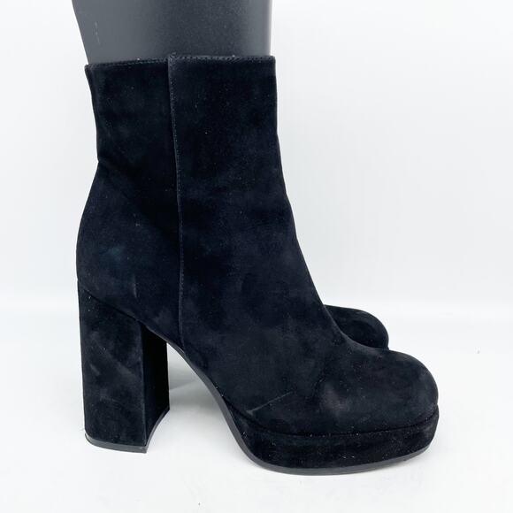 Jeffrey Campbell Women's Spaced Block Heel Bootie Black Suede Size 6.5 - Picture 3 of 15